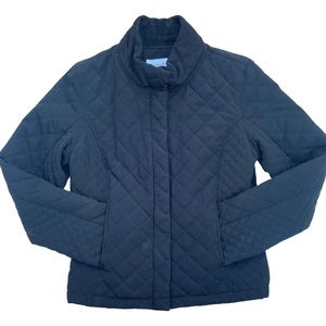 Calvin Klein Black Quilted Zip Up Coat Jacket Women Small